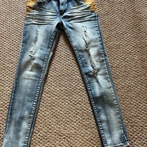Sexy stretch jeans with painted designs
